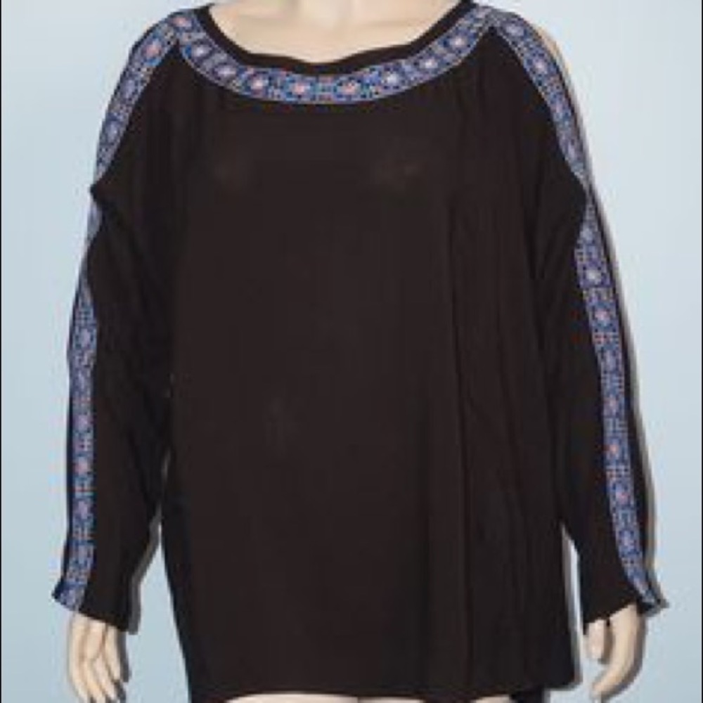 Ava & Viv Embroidered Grecian Top